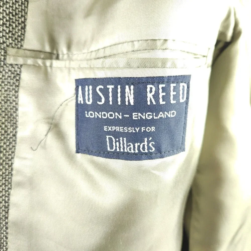 Austin Reed Men's Gray Wool Sport Coat‎ Blazer Size 46L 2 Button